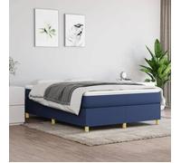 ""SALE 2025""Structure/Cadre de lit - Lit 2 personnes - bleu 140x200 cm tissu,25 Kg 6823