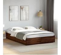 ""SALE 2025""Structure/Cadre de lit - Lit 2 personnes - chêne marron - 140x190 cm,37.8 Kg 9849