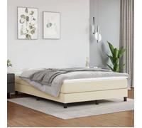 ""SALE 2025""Structure/Cadre de lit - Lit 2 personnes - crème 140x190 cm similicuir,23.1 Kg 5928