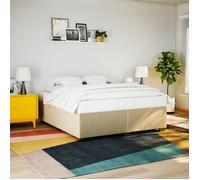""SALE 2025""Structure/Cadre de lit - Lit 2 personnes - crème 180x200 cm tissu,54.9 Kg 7107