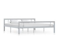 ""SALE 2025""Structure/Cadre de lit - Lit 2 personnes - gris et blanc métal 180x200 cm 27.25 Kg 9655