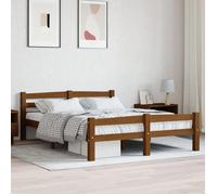 ""SALE 2025""Structure/Cadre de lit - Lit 2 personnes - marron miel pin massif 120x200 cm,20.96 Kg 5703