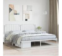 ""SALE 2025""Structure/Cadre de lit métal - Lit 2 personnes - et tête de lit - blanc 200x200 cm,25 Kg 2450