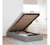 ""SALE 2025""Structure/Cadre de lit ottoman - Lit 1 personne - gris clair - 90x200 cm tissu,37.2 Kg 1212
