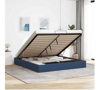 ""SALE 2025""Structure/Cadre de lit ottoman - Lit 2 personnes - bleu 200x200 cm tissu,56.6 Kg 3633