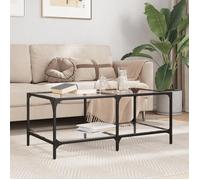 ""SALE 2025""Table basse - Table d’Appoint de Salon - avec dessus en verre transparent 98,5x50x40cm acier,16,93 Kg 3004