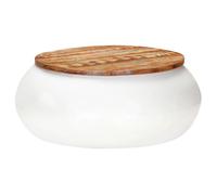 ""SALE 2025""Table basse - Table d’Appoint de Salon - Blanc 68x68x30 cm Bois de récupération solide,15 Kg 2721