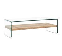 ""SALE 2025""Table basse - Table d’Appoint de Salon - Clair 98x45x31 cm Verre trempé,26,28 Kg 8008