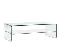 ""SALE 2025""Table basse - Table d’Appoint de Salon - Clair 98x45x31 cm Verre trempé,26,66 Kg 7341