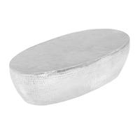 ""SALE 2025""Table basse - Table d’Appoint de Salon - martelée Argenté 100x50x28 cm Aluminium,8,52 Kg 8586