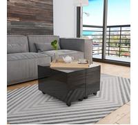 ""SALE 2025""Table basse - Table d’Appoint de Salon - Noir brillant - 60x60x35 cm - bois d'ingénierie,22 Kg 7702