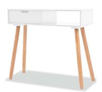 ""SALE 2025""Table console - Table d’appoint Scandinave - Bois de pin massif 80 x 30 x 72 cm Blanc,9,8 Kg 6860