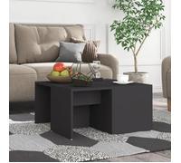 ""SALE 2025""Tables Gigognes de Salon - Tables basses - Lot de 4 - gris 33x33x33 cm - bois d'ingénierie,17,17 Kg 8918