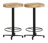 ""SALE 2025""Tabourets de bar - lot de 2 - Tabourets de Cuisine - 66 cm - Bois de manguier massif - 40x40x66 cm 14 7 Kg 2630