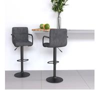 ""SALE 2025""Tabourets de bar - lot de 2 - Tabourets de Cuisine - gris foncé - velours - 48x47x90 cm 16 05 Kg 1811