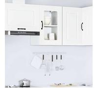 ""SALE 2025""Vitrine cuisine suspendue - Armoire murale de cuisine avec porte en verre Kalmar blanc,12,6 Kg 9731