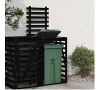 ""SALE 2026"" Abri pour poubelle Noir - Extension d'abri de poubelle sur roulettes noir bois massif pin PRO867292720
