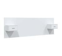 ""SALE 2026""Accessoire Tête de lit + 2 x table de chevet Blanc - Tête de lit robuste avec armoires Blanc Bois d’ingénierie 40.6 Kg 38