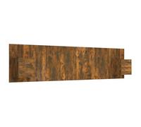 ""SALE 2026""Accessoire Tête de lit + 2 x table de chevet Brun - Tête de lit robuste avec armoires Chêne fumé Bois d'ingénierie 54.3 K