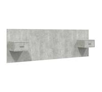 ""SALE 2026""Accessoire Tête de lit + 2 x table de chevet Gris - Tête de lit robuste avec armoires Gris béton Bois d'ingénierie 38.6 K