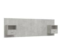 ""SALE 2026""Accessoire Tête de lit + 2 x table de chevet Gris - Tête de lit robuste avec armoires Gris béton Bois d'ingénierie 44.26
