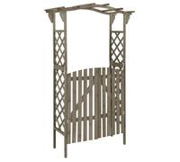 ""SALE 2026"" Arche à Rosiers Gris - Pergola avec portail 116x40x204cm Gris Bois de sapin massif PRO243781550