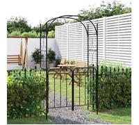 ""SALE 2026"" Arche à Rosiers Noir - Arche de jardin avec portail noir 108x45x235cm acier PRO654874275
