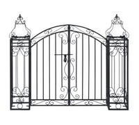 ""SALE 2026"" Arche à Rosiers Noir - Portillon ornemental de jardin Fer forgé 122x20,5x100cm PRO939391154