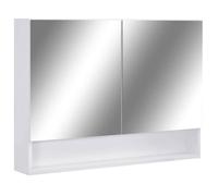 ""SALE 2026""armoire à miroir de courtoisie LED Blanc - Armoire à miroir de salle de bain LED Blanc 80x15x60cm MDF 19.85 Kg 268944