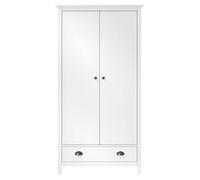 ""SALE 2026""armoire à vêtements Blanc - Garde-robe à 2 portes Hill Blanc 89x50x170cm Bois de pin solide 36.35 Kg 389529