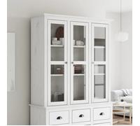 ""SALE 2026"" Armoire/Cabinet à tiroirs Blanc - Armoire avec portes vitrées BODO blanc bois de pin massif PRO995719198