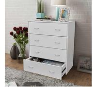 ""SALE 2026"" Armoire/Cabinet à tiroirs Blanc - Buffet avec 4 tiroirs 60x30,5x71cm Blanc PRO185198062