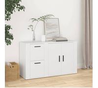 ""SALE 2026"" Armoire/Cabinet à tiroirs Blanc - Buffet Blanc 100x33x59,5cm - bois d'ingénierie PRO425491309