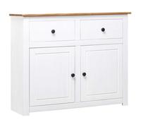 ""SALE 2026"" Armoire/Cabinet à tiroirs Blanc - Buffet Blanc 93x40x80cm Pin Gamme Panama PRO556214902