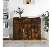 ""SALE 2026"" Armoire/Cabinet à tiroirs Brun - Buffet chêne fumé 91x28x75cm - bois d'ingénierie PRO961508163