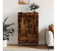 ""SALE 2026"" Armoire/Cabinet à tiroirs Brun - Buffet haut chêne fumé 69,5x31x115cm - bois d'ingénierie PRO537303071
