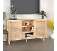 ""SALE 2026"" Armoire/Cabinet à tiroirs Brun - Buffet Marron 105x30x60cm - bois de pin massif et rotin naturel PRO254246516