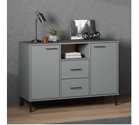 ""SALE 2026"" Armoire/Cabinet à tiroirs Gris - Buffet avec pieds en métal Gris 113x40x77cm - bois massif OSLO PRO153964295