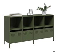 ""SALE 2026"" Armoire/Cabinet à tiroirs Vert - Buffet vert olive 135x39x73,5cm acier laminé à froid PRO155486844