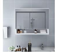 ""SALE 2026"" Armoire de salle de bain Blanc - Armoire à miroir de salle de bain LED Blanc 80x15x60cm MDF PRO769939101