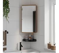 ""SALE 2026"" Armoire de salle de bain Brun - Armoire de bain à miroir d'angle chêne 30x24x60cm PRO770227897