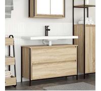 ""SALE 2026"" Armoire de salle de bain Brun - Meuble salle de bain lavabo tiroirs chêne sonoma 90x34,5x60cm PRO758019411