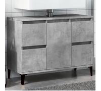 ""SALE 2026"" Armoire de salle de bain Gris - Meuble d'évier gris béton 80x33x60cm - bois d'ingénierie PRO722423650
