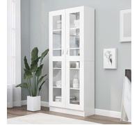 ""SALE 2026"" Armoire étagère magazine Blanc - Armoire à vitrine Blanc 82,5x30,5x185cm - bois d'ingénierie PRO205279740