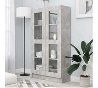 ""SALE 2026"" Armoire étagère magazine Gris - Armoire à vitrine Gris béton 82,5x30,5x150cm - bois d'ingénierie PRO406634247