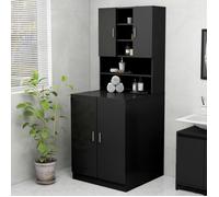 ""SALE 2026"" Armoire pour machine à laver Noir - Meuble pour machine à laver Noir 70,5x25,5x90cm 8112386755755