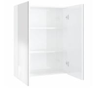 ""SALE 2026""Armoire Suspendue/Meuble WC - Armoire à miroir de salle de bain 60x15x75cm MDF Blanc brillant 19.9 Kg 8019584