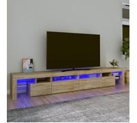 ""SALE 2026"" Armoire TV moderne Brun - Meuble TV avec lumières LED Chêne sonoma 260x36,5x40cm PRO820253692