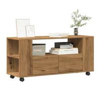 ""SALE 2026"" Armoire TV moderne Brun - Meuble TV avec roulettes chêne artisanal bois d'ingénierie PRO989669651