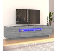 ""SALE 2026"" Armoire TV moderne Gris - Meuble TV avec lumières LED Sonoma gris 160x35x40cm PRO862581315